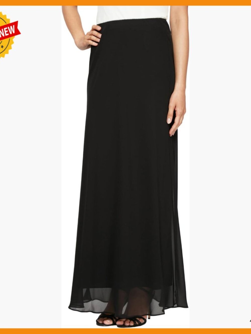 Long Chiffon Maxi Skirt Elastic Waist A-Line Formal Evening Wear